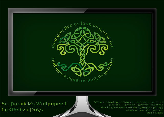 Computer monitor green celtic tree free wallpaper for desktop - medium preview image
