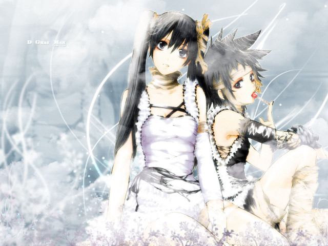 Anime snow gothic swords twins free wallpaper for desktop - medium preview image