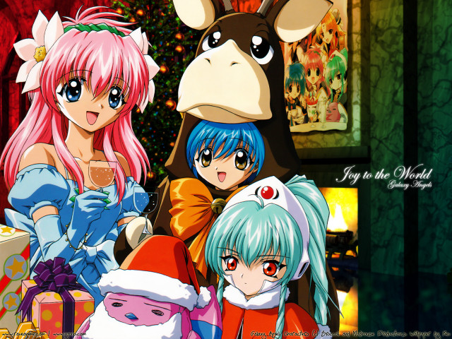 Anime girls christmas reindeer santa free wallpaper for desktop - medium preview image