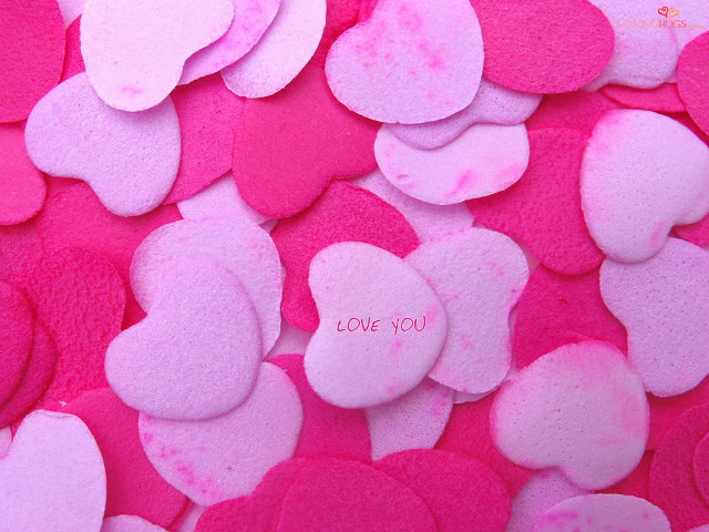 Pink white hearts love you free wallpaper for desktop - medium preview image