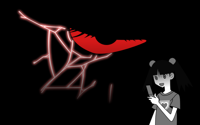 Woman cellphone red object yandere free wallpaper for desktop - medium preview image