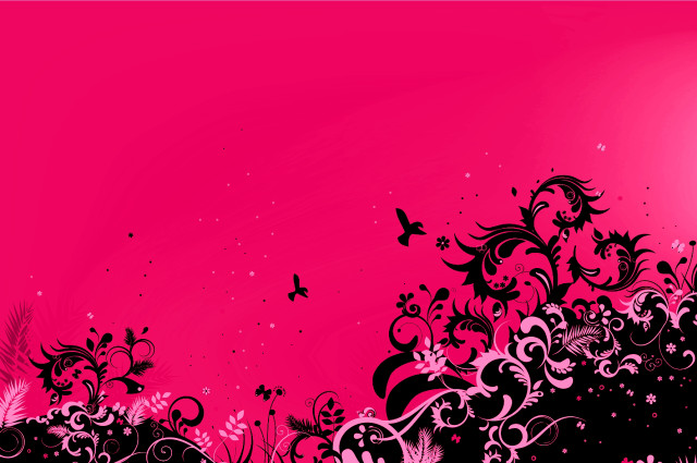 Pink black background floral design free wallpaper for desktop - medium preview image