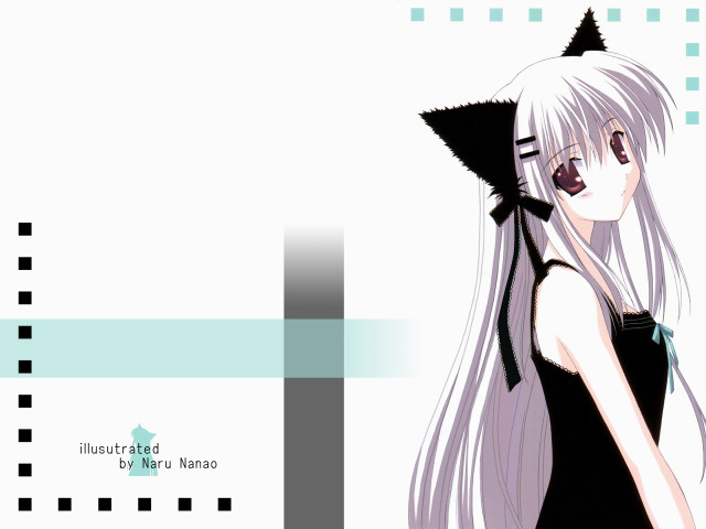 Girl white hair black dress free wallpaper for desktop - medium preview image