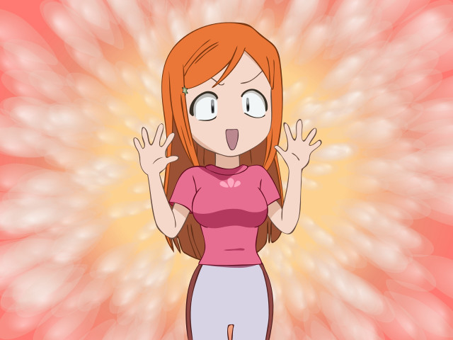 Cartoon girl redhair pinkshirt openmouth free wallpaper for desktop - medium preview image