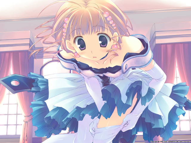 Anime girl blue dress black #3 free wallpaper for desktop - medium preview image