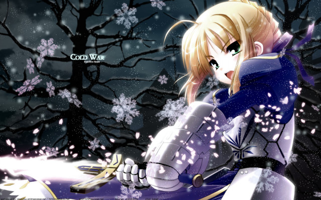 Girl blue snow gothic anime free wallpaper for desktop - medium preview image