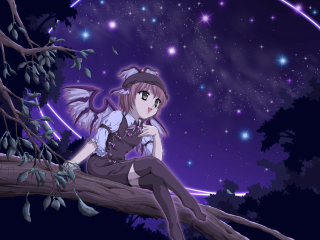 Girl tree branch hat wings free wallpaper for desktop - medium preview image