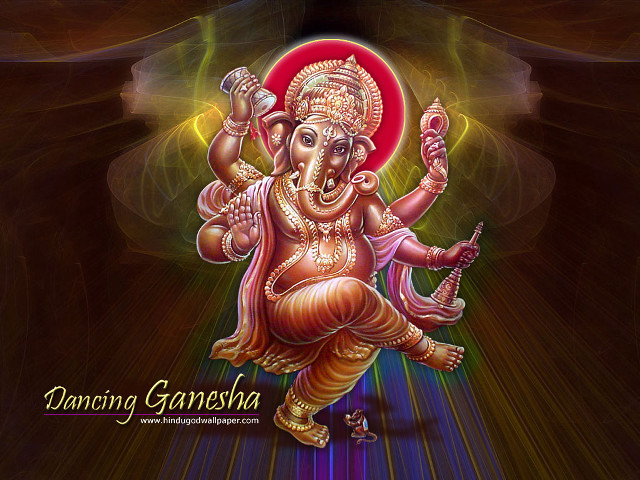 Ganesha red circle head neck free wallpaper for desktop - medium preview image