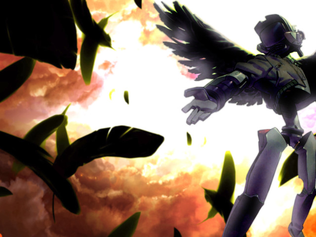 Cartoon winged flying bird clouds free wallpaper for desktop - medium preview image