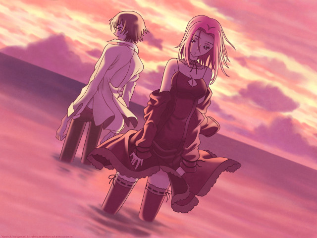 Beach sunset couple clouds neo free wallpaper for desktop - medium preview image