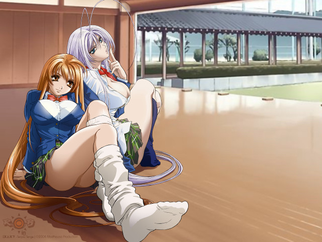 Anime girls wooden floor school free wallpaper for desktop - medium preview image