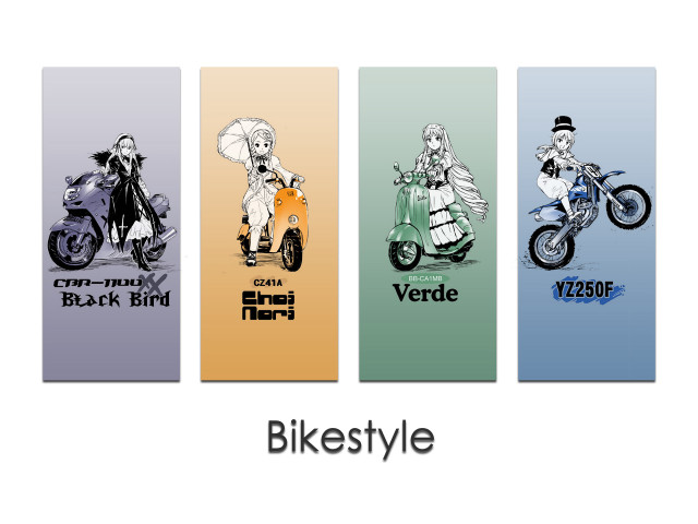 Motorcycle portraits women vehicles yayoi free wallpaper for desktop - medium preview image