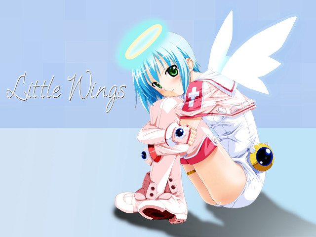 Little wings angel anime girl free wallpaper for desktop - medium preview image