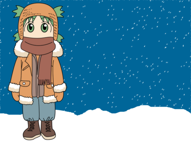 Snowy winter girl aya goda free wallpaper for desktop - medium preview image