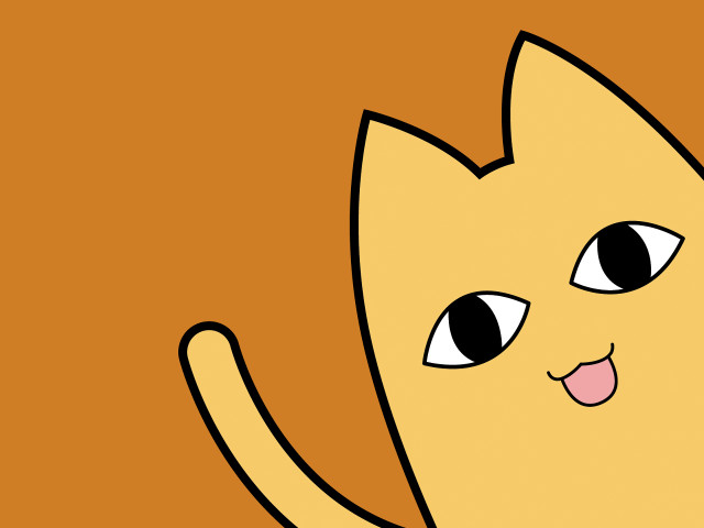 Cartoon cat funny expression yellow free wallpaper for desktop - medium preview image