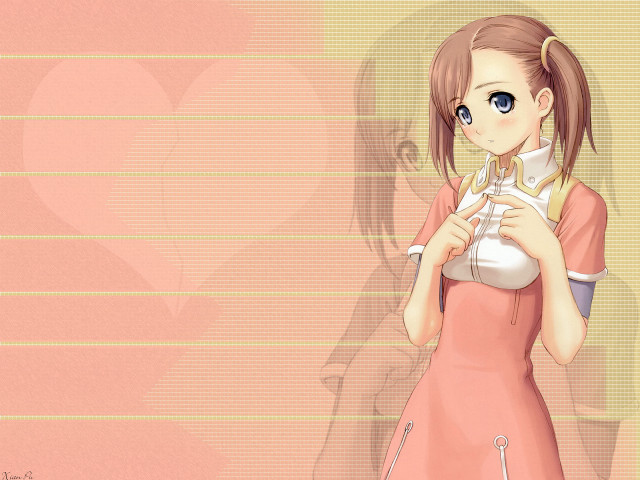 Girl pinkdress whiteobject heart yayoi free wallpaper for desktop - medium preview image