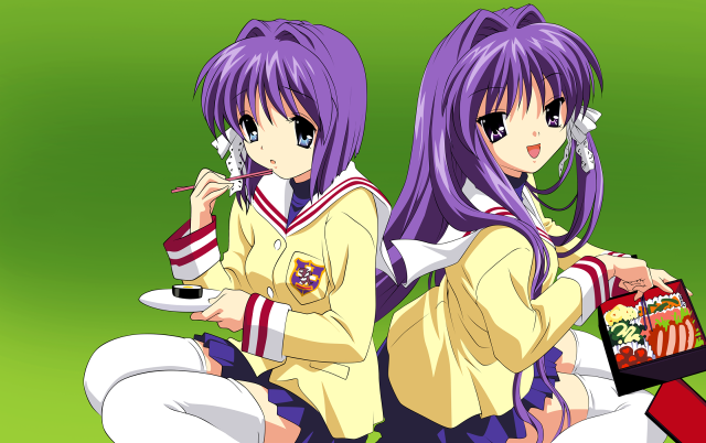 Anime girls food bento uniforms free wallpaper for desktop - medium preview image