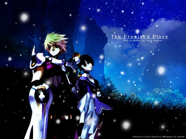 Anime night stars fullmoon couple free wallpaper for desktop - medium preview image