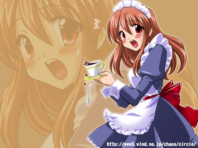 Girl coffee surprised yayoi inspired free wallpaper for desktop - medium preview image