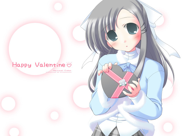 Girl holding heart box valentine free wallpaper for desktop - medium preview image