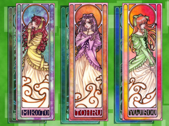 Tarot women green artnouveau anime free wallpaper for desktop - medium preview image
