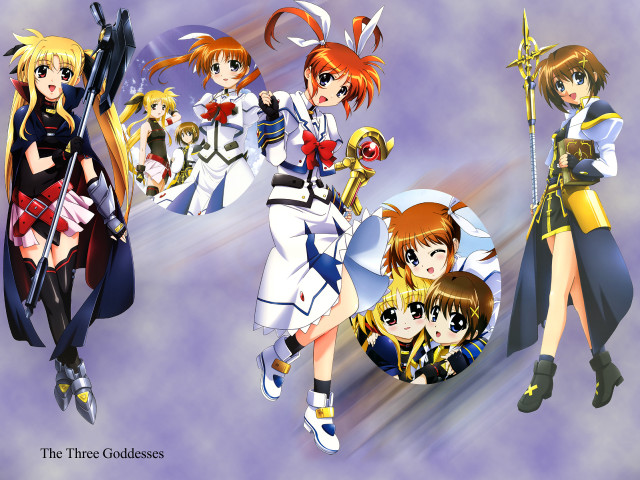 Anime girls swords wings magical free wallpaper for desktop - medium preview image