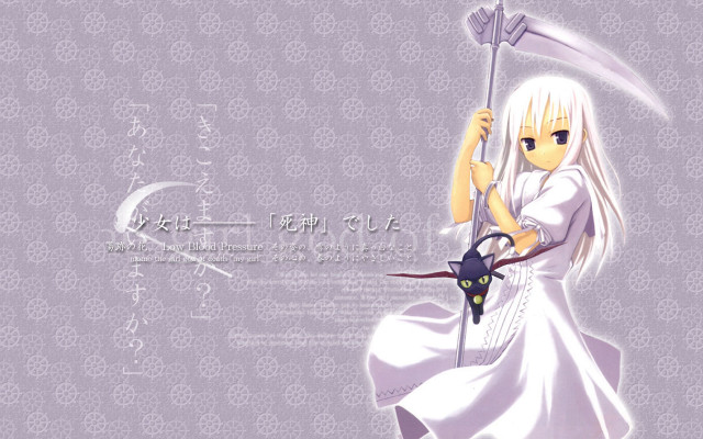 Anime umbrella bow purple background free wallpaper for desktop - medium preview image