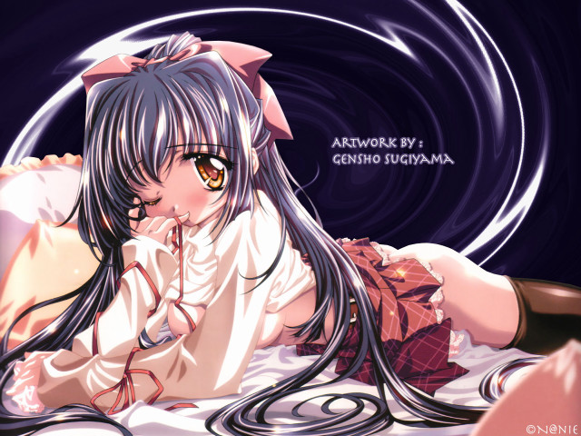 Girl lying bed hand face free wallpaper for desktop - medium preview image