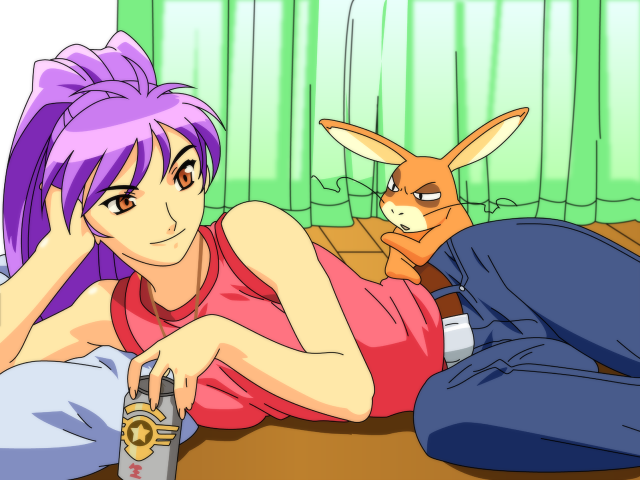 Eizan kikukawa rabbit green curtain free wallpaper for desktop - medium preview image