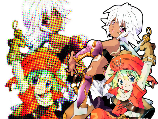 Cartoon characters swords hair costumes free wallpaper for desktop - medium preview image