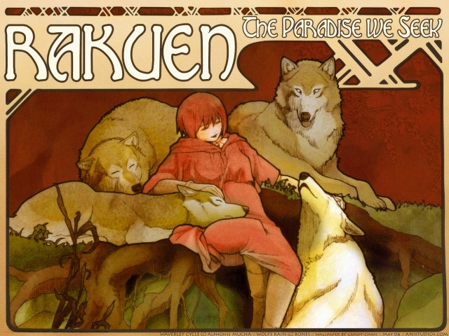 Girl wolf bench rakuen artnouveau free wallpaper for desktop - medium preview image