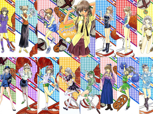 Anime girls various outfits colorful free wallpaper for desktop - medium preview image