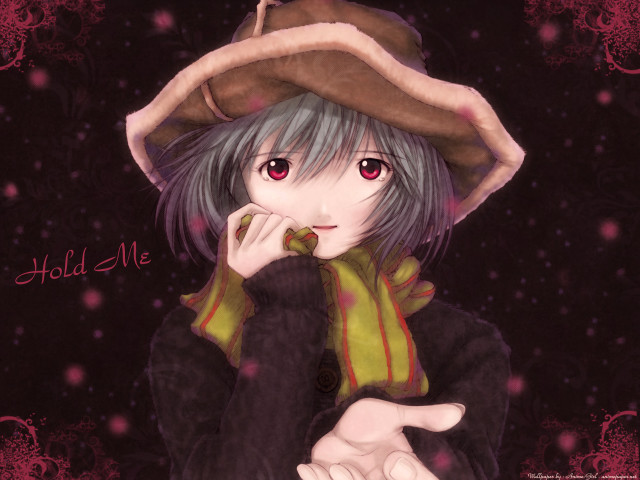 Girl hat scarf cat anime free wallpaper for desktop - medium preview image