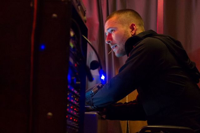 Man sitting computer monitor light free wallpaper for desktop - medium preview image