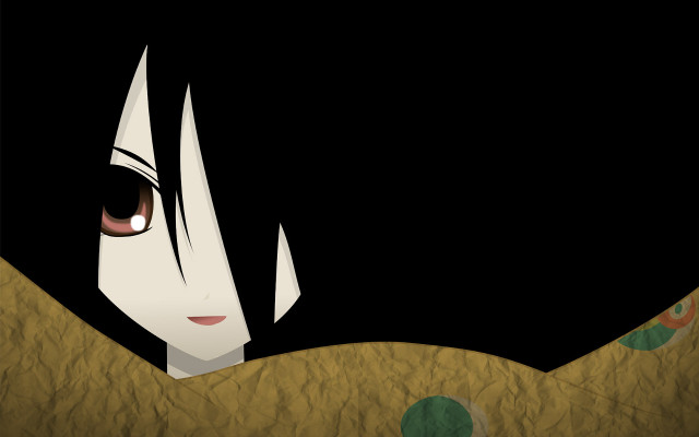 Woman longhair blackbackground circles anime free wallpaper for desktop - medium preview image