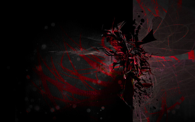 Red black abstract flower glowing free wallpaper for desktop - medium preview image