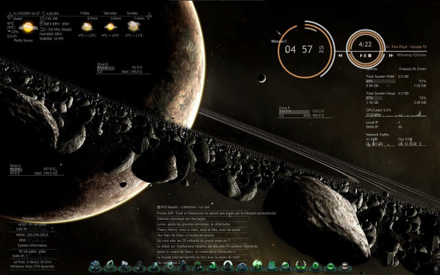 Computer screen space station planets free wallpaper for desktop - medium preview image