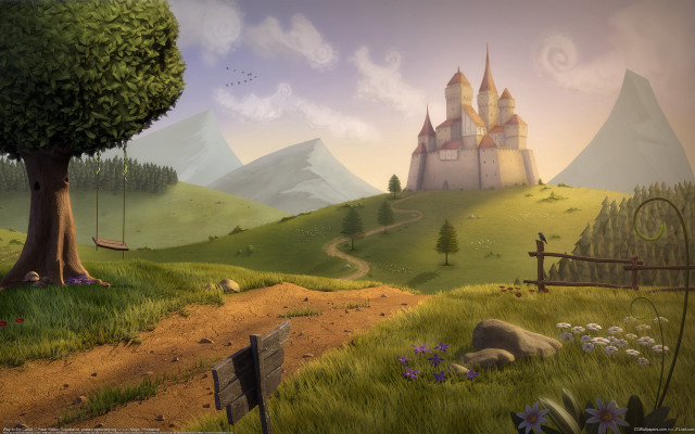 Castle hill tree swing path free wallpaper for desktop - medium preview image