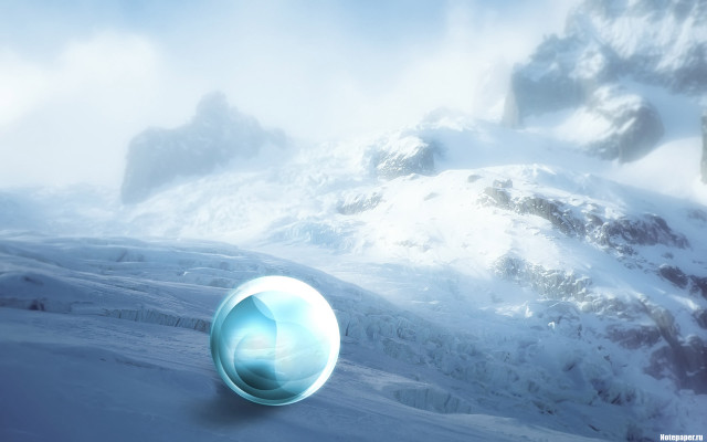 Blue float over snow mountains free wallpaper for desktop - medium preview image