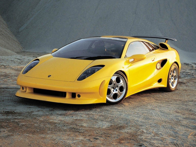 Yellow sports car desert mountain #2 free wallpaper for desktop - medium preview image