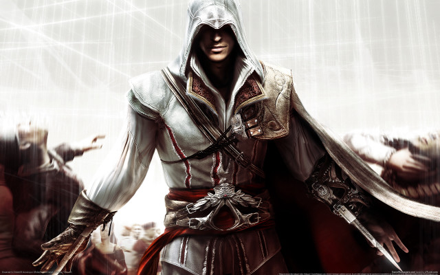 Hooded swordman armor cape ambient free wallpaper for desktop - medium preview image
