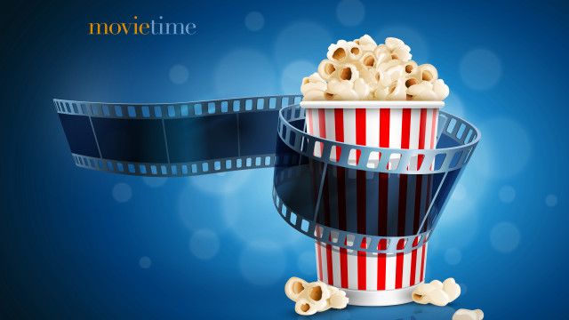 Movie reel popcorn film strip free wallpaper for desktop - medium preview image