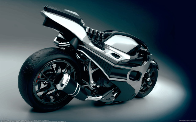 Futuristic motorcycle studio photo gradient free wallpaper for desktop - medium preview image