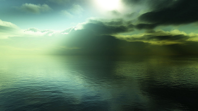 Ocean sunset beach clouds light free wallpaper for desktop - medium preview image