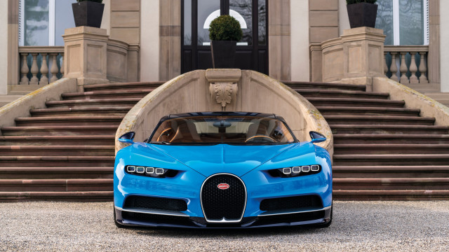 Blue bugatti building steps futurism free wallpaper for desktop - medium preview image