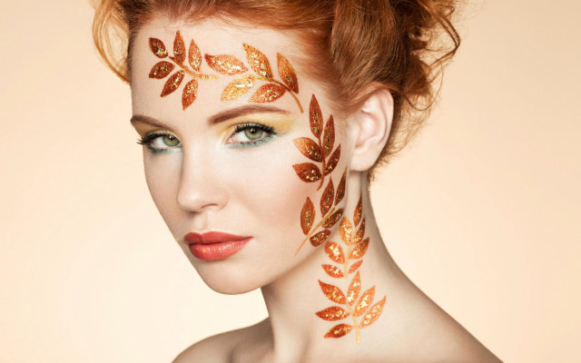 Gold leaf woman airbrush florianne free wallpaper for desktop - medium preview image