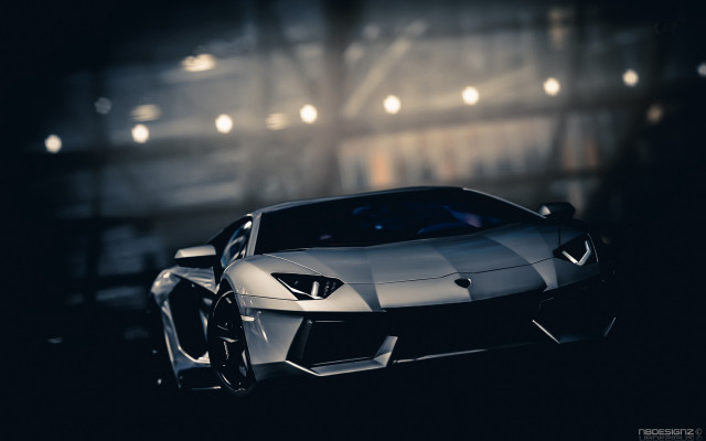 Silver sports car dark room #36 free wallpaper for desktop - medium preview image