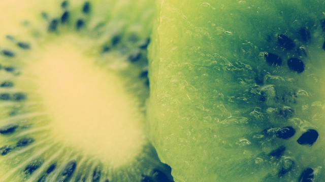 Kiwi fruit half green background free wallpaper for desktop - medium preview image