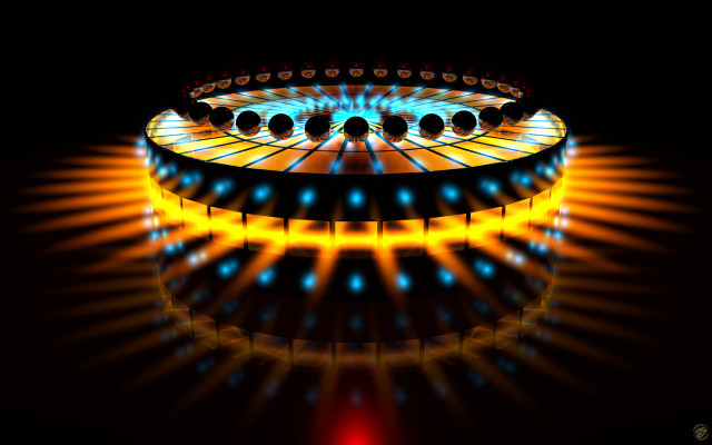 Colorful circular object holography red free wallpaper for desktop - medium preview image