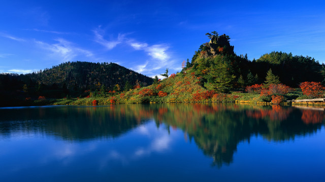 Lake mountain trees sky clouds #2 free wallpaper for desktop - medium preview image